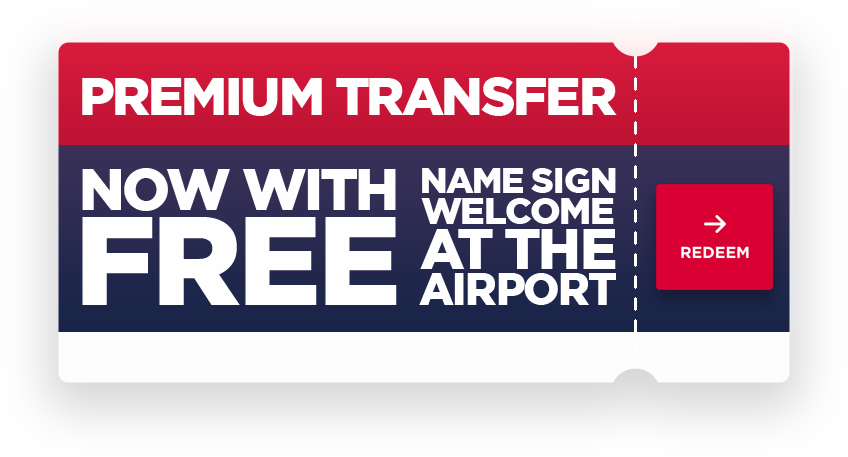 Premium transfer, now with free name sign welcome at the airport

